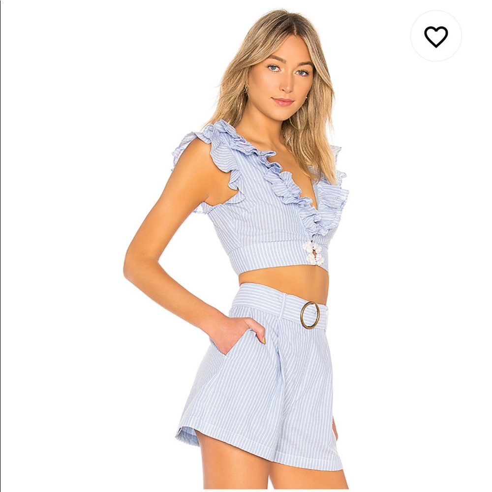x REVOLVE Heni Top in Dusty Stripe Blue - Picture 2 of 5